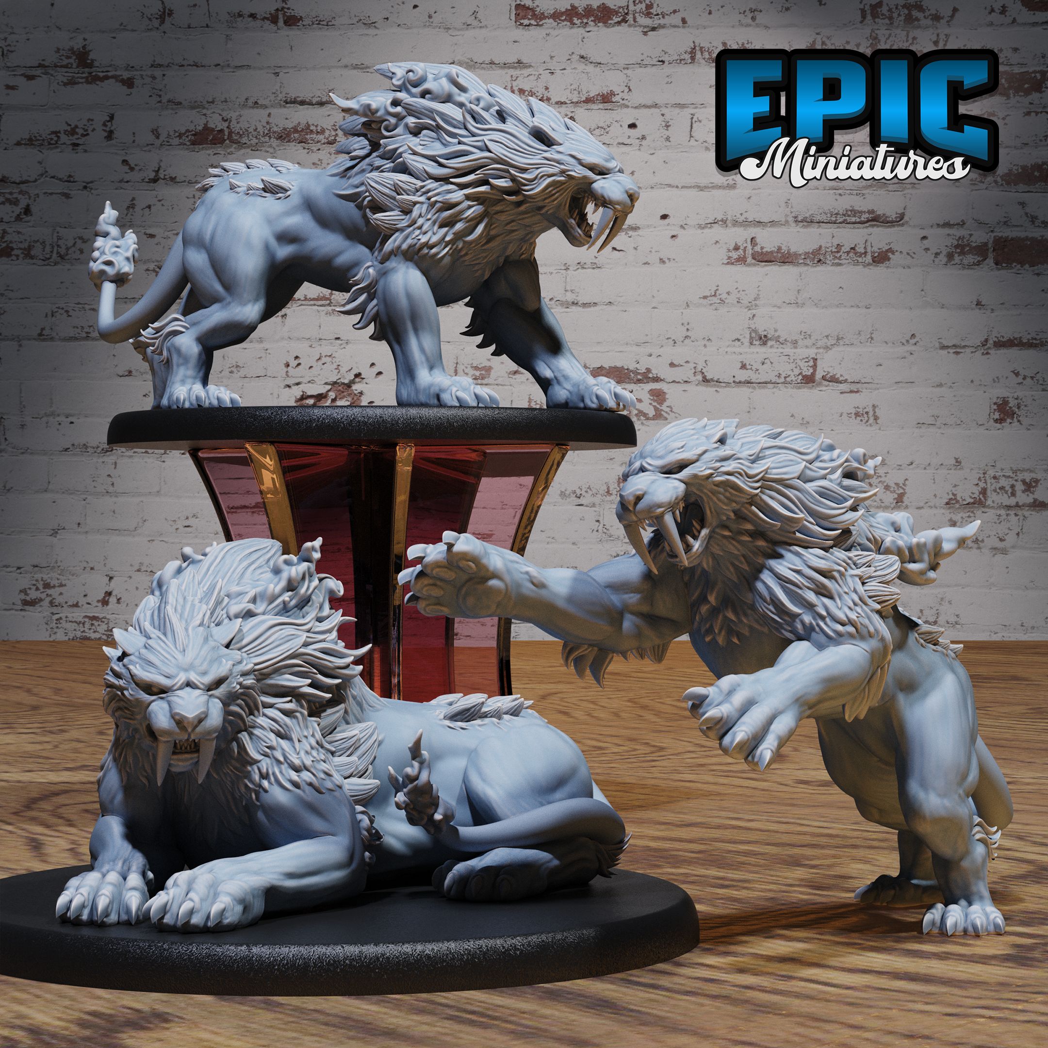 Sabertooth Beast Set / Evil Smilodon / Saber Toothed Creature / Ancient Predator Tiger / Wild Giant Animal / Cat Beast / Feline Encounter